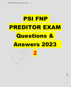 PSI FNP PREDITOR EXAM QUESTIONS WITH DETAILED VERIFIED ANSWERS (100% CORRECTA+ GRADE ASSURED NEW!!