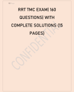 RRT TMC EXAM| 160   QUESTIONS  AND ANSWERS 2024   VERIFIED ANSWERS | ALREADY GRADED A+  COMPLETE SOLUTIONS
