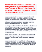 202 EAQ Cardiovascular, Hematologic,  and Lymphatic SystemS QUESTIONS AND CORRECT DETAILED ANSWERS  |ALREADY GRADED A+ (BRAND NEW!!  2024/ 2025[NEXT GEN]