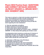 Pharm HESI Practice Exam QUESTIONS  AND CORRECT DETAILED ANSWERS  |ALREADY GRADED A+ (BRAND NEW!!  2024/ 2025[NEXT GEN]