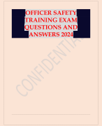 OFFICER SAFETY  TRAINING EXAM  QUESTIONS AND  ANSWERS 2024