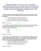 HESI MED SURG V1 EXIT ACTUAL EXAM 160 QUESTIONS AND WELL ELABORATED ANSWERS TOP RATED VERSION FOR 2024-2025 ALREADY A GRADED HIGHLY RECOMMENDED BY EXPERTS | NEW AND REVISED