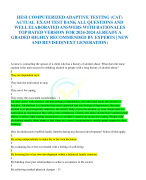 HESI COMPUTERIZED ADAPTIVE TESTING (CAT) ACTUAL EXAM TEST BANK ALL QUESTIONS AND WELL ELABORATED ANSWERS WITH RATIONALES TOP RATED VERSION FOR 2024-2024 ALREADY A GRADED HIGHLY RECOMMENDED BY EXPERTS | NEW AND REVISED(NEXT GENERATION)