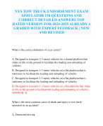 NYS TOW TRUCK ENDORSEMENT EXAM SIMULATOR 150 QUESTIONS AND CORRECT DETAILED ANSWERS TOP RATED VERSION FOR 2024-2025 ALREADY A GRADED WITH EXPERT FEEDBACK | NEW AND REVISED