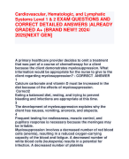 Cardiovascular, Hematologic, and Lymphatic  Systems Level 1 & 2 EXAM QUESTIONS AND  CORRECT DETAILED ANSWERS |ALREADY  GRADED A+ (BRAND NEW!! 2024/  2025[NEXT GEN]