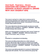 Adult Health - Respiratory – Silvestri QUESTIONS AND CORRECT DETAILED  ANSWERS |ALREADY GRADED A+ (BRAND  NEW!! 2024/ 2025[NEXT GEN]