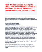 HESI - Medical Surgical Nursing 200  QUESTIONS AND CORRECT DETAILED  ANSWERS |ALREADY GRADED A+  (BRAND NEW!! 2024/ 2025[NEXT GEN]