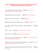 HESI A2 CHEMISTRY EXAM 2024 LATEST WITH QUESTIONS AND  VERIFIED ANSWERS| ALREADY GRADED A+