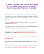 FLORIDA LIFE AND HEALTH 2-15 FINAL EXAM ACTUAL EXAM 300 DETAILED QUESTIONS  AND GUARANTEED ANSWERS |A GRADE.