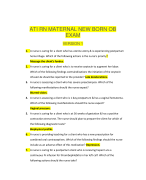 ATI MATERNAL NEWBORN EXAM 2024  WITH QUESTIONS AND 100% CERTIFIED ANSWERS WITH RATIONALE 