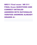 NR511 Final exam / NR 511 FINAL Exam QUESTIONS AND CORRECT DETAILED ANSWERS WITH RATIONALES VERIFIED ANSWERS ALREADY GRADED A+