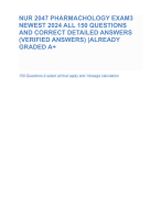 NUR 2407 PHARMACHOLOGY FINAL EXAM NEWEST ALL 100 QUESTIONS AND CORRECT ANSWERS (VERIFIED ANSWERS) |ALREADY GRADED A
