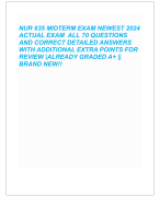 NUR 635 MIDTERM EXAM NEWEST 2024  ACTUAL EXAM ALL 70 QUESTIONS  AND CORRECT DETAILED ANSWERS WITH ADDITIONAL EXTRA POINTS FOR  REVIEW |ALREADY GRADED A+ ||  BRAND NEW!!