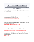 ATI Fundamentals Proctored Exam | Fundamentals Proctored Exam| Latest Update 2024 Graded A+ 