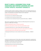 EDAPT CLINICAL JUDGEMENT REAL EXAM QUESTIONS AND VERIFIED ANSWERS 2024-2025 LATEST UPDATE// AALREADY GRADED A+ A healthcare provider prescribes one tablet of a medication, but the nurse accidentally administers two. The nurse monitors the client for untow