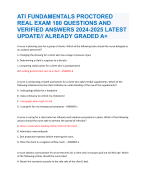 ATI FUNDAMENTALS PROCTORED EXAM 2024 QUESTIONS AND CORRECT  DETAILED ANSWERS 100% PASS RATE
