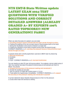 NYS EMT-B State Written update LATEST EXAM 2024 TEST QUESTIONS WITH VERIFIED SOLUTIONS AND CORRECT DETAILED ANSWERS |ALREADY GRADED A+ BY EXPERTS 100% RATED TOPSCORE!!! NEW GENERATION!!! PASS!!!