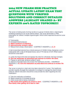 2024 NEW PHARM HESI PRACTICE ACTUAL UPDATE LATEST EXAM TEST QUESTIONS WITH VERIFIED SOLUTIONS AND CORRECT DETAILED ANSWERS |ALREADY GRADED A+ BY EXPERTS 100% RATED TOPSCORE!!!