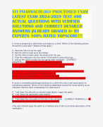 ATI PHARMACOLOGY PROCTORED EXAM LATEST EXAM 2024-2025 TEST 400 ACTUAL QUESTIONS WITH VERIFIED SOLUTIONS AND CORRECT DETAILED ANSWERS |ALREADY GRADED A+ BY EXPERTS 100% RATED TOPSCORE!!!