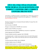 CPCU 552, CP&L FINAL EXAM 2024  WITH 150 REAL EXAM QUESTIONS AND  CORRECT ANSWERS (100% CORRECT  ANSWERS) BRAND NEW!!