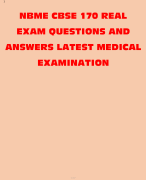 NBME CBSE 170 REAL EXAM QUESTIONS AND  ANSWERS LATEST  EXAM