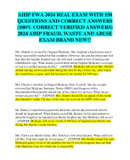 AHIP FWA 2024 REAL EXAM WITH 150  QUESTIONS AND CORRECT ANSWERS  (100% CORRECT VERIFIED ANSWERS)  2024 AHIP FRAUD, WASTE AND ABUSE  EXAM BRAND NEW!!