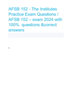 AFSB 152 - The Institutes Practice Exam Questions / AFSB 152 – exam 2024 with 100% questions &correct answers