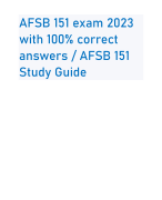 AFSB 151 exam 2023 with 100% correct answers / AFSB 151 Study Guide