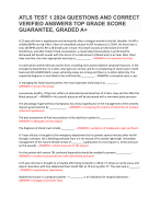 ATLS TEST 1 2024 QUESTIONS AND CORRECT  VERIFIED ANSWERS TOP GRADE SCORE GUARANTEE, GRADED A