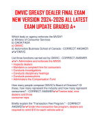 OMVIC GREASY DEALER FINAL EXAM  NEW VERSION 2024-2026 ALL LATEST  EXAM UPDATE GRADED A+