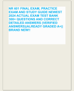 NR 601 FINAL EXAM, PRACTICE  EXAM AND STUDY GUIDE NEWEST  2024 ACTUAL EXAM TEST BANK  300+ QUESTIONS AND CORRECT  DETAILED ANSWERS (VERIFIED  ANSWERS)|ALREADY GRADED A+||  BRAND NEW!!