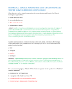 HESI MEDICAL SURGICAL NURSING REAL EXAM 180 QUESTIONS AND VERIFIED ANSWERS 2024-2025 LATEST/A GRADE When describing patient education approaches, the nurse educator would explain that informal teaching is an approach that