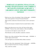 PORTAGE LEARNING FINAL EXAM PATHO 150 QUESTIONS AND CORRECT DETAILED ANSWERS ALREADY A GRADED LATEST 2024-2025 VERSION | NEWEST