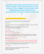 COPE HEALTH SCHOLARS WRITTEN EXAM,  STUDY GUIDE EXAM AND PRACTICE EXAM  WITH ACTUAL CORRECT QUESTIONS AND  VERIFIED DETAILED RATIONALES  ANSWERS 2024 (NEWEST) ALREADY GRADED  A+