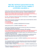 NRCME NEWEST QUESTION BANK  REVIEW 2024/2025 WITH CORRECT  ANSWERS GRADED A+