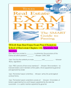 TEXAS State Real Estate Exam Prep (Champions School of Real estate Chapters 1-6) /Questions And Answers 