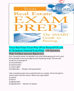 Texas Real Estate Exam Prep (From PearsonVUE and & Champions National Exam Prep) /156 Questions With Verified Answers Rated (A+)