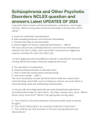 Schizophrenia and Other Psychotic Disorders NCLEX question and answers.Latest UPDATES OF 2024
