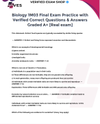 BIOLOGY 1MO3 FINAL EXAM REVISED GUIDE WITH COMPLETE REVIEWED QUESTIONS AND CORRECT ANSWERS 2024. GRADED A+. [Q&A]