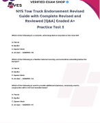 NYS TOW TRUCK ENDORSMENT FINAL EXAM GUIDE WITH COMPLETE REVISED AND REVIEWED [Q&A] GRADED A+, PARCTICE TEST 4