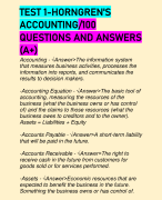TEST 1-HORNGREN'S ACCOUNTING/100 QUESTIONS AND ANSWERS (A+)