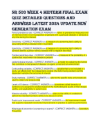 NR 503 Week 4 Midterm final exam Quiz detailed questions and answers latest 2024 update NEW GENERATION EXAM  