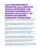 VATI COMPREHENSIVE PREDICTOR 2024 COMPLETE ACTUAL QUESTIONS AND VERIFIED ANSWERS 100% GRADED AND RATED A+ BY EXPERTS HIGHSCORE PASS!!!NEW GENERATION.
