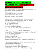 PROMULGATED CONTRACTS PRACTICE EXAM/49 QUESTIONS AND ANSWERS (A+)