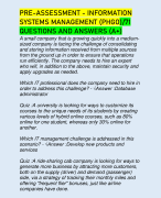 PRE-ASSESSMENT - INFORMATION SYSTEMS MANAGEMENT (PHGO)/71 QUESTIONS AND ANSWERS (A+)