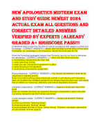 NEW Apologetics midterm EXAM AND STUDY GUIDE NEWEST 2024 ACTUAL EXAM ALL QUESTIONS AND CORRECT DETAILED ANSWERS VERIFIED BY EXPERTS |ALREADY GRADED A+ HIGHSCORE PASS!!!