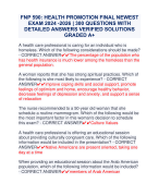 FNP 590: HEALTH PROMOTION FINAL NEWEST  EXAM 2024 -2026 | 300 QUESTIONS WITH  DETAILED ANSWERS VERIFIED SOLUTIONS  GRADED A+