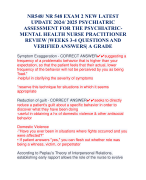 NR548/ NR 548 EXAM 2 NEW LATEST  UPDATE 2024/ 2025 PSYCHIATRIC  ASSESSMENT FOR THE PSYCHIATRICMENTAL HEALTH NURSE PRACTITIONER  REVIEW |WEEKS 3-4 QUESTIONS AND  VERIFIED ANSWERS| A GRADE