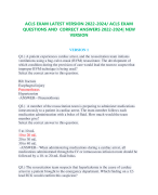   ACLS EXAM LATEST VERSION 2022-2024/ ACLS EXAM  QUESTIONS AND  CORRECT ANSWERS 2022-2024| NEW VERSION   1.) A patient experiences cardiac arrest, and the resuscitation team initiates ventilations using a bag-valve-mask (BVM) resuscitator. The development