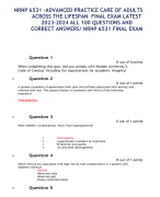 NRNP 6531 –ADVANCED PRACTICE CARE OF ADULTS  ACROSS THE LIFESPAN  FINAL EXAM LATEST  2023-2024 ALL 100 QUESTIONS AND  CORRECT ANSWERS/ NRNP 6531 FINAL EXAM When completing this quiz, did you comply with Walden University’s Code of Conduct including th